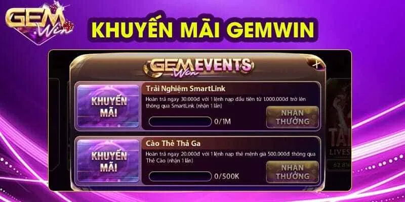Khuyến mãi Gemwin đặc biệt chú trọng đến việc tri ân thành viên trung thành