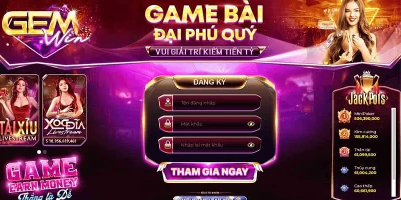 Thực hiện đăng ký tài khoản là bước đầu để có thể tham gia chơi tại Gemwin